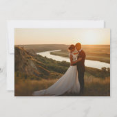 Einfaches Minimalistisches Foto Horizontal Hochzei Einladung (Rückseite)