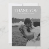 Einfaches Minimalistisches Foto in Schwarz/Weiß Dankeskarte (Vorderseite)
