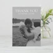 Einfaches Minimalistisches Foto in Schwarz/Weiß Dankeskarte (Stehend Vorderseite)