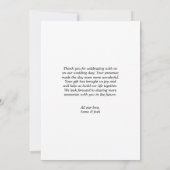 Einfaches Minimalistisches Foto in Schwarz/Weiß Dankeskarte (Rückseite)