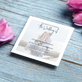 Einfaches Minimalistisches Foto Light Blue QR Code Einladung