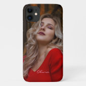 Einfaches Minimalistisches Foto mit Name Script Case-Mate iPhone Hülle (Rückseite)