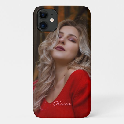 Einfaches Minimalistisches Foto mit Name Script Case-Mate iPhone Hülle (Rückseite)