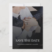 Einfaches Minimalistisches Foto mit QR-Code-Hochze Save The Date (Vorderseite)