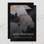 Einfaches Minimalistisches Foto mit QR-Code-Hochze Save The Date (Vorne/Hinten)