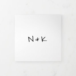 Einfaches Minimalistisches Foto Moderne Hochzeit Dreifach Gefaltete Einladung