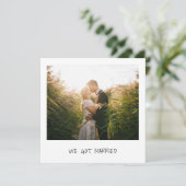 Einfaches Minimalistisches Foto Moderne Hochzeitse Einladung (Stehend Vorderseite)