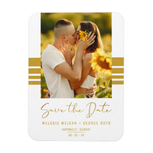 Einfaches Minimalistisches Foto Neu Verlobt Magnet