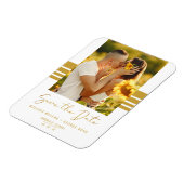 Einfaches Minimalistisches Foto Neu Verlobt Magnet (Linke Seite)