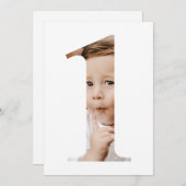 Einfaches Minimalistisches Foto Nummer eins erster Einladung (Vorne/Hinten)