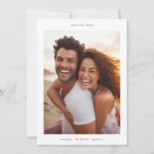 einfaches, minimalistisches Foto Save The Date (Vorderseite)