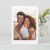 einfaches, minimalistisches Foto Save The Date (Stehend Vorderseite)