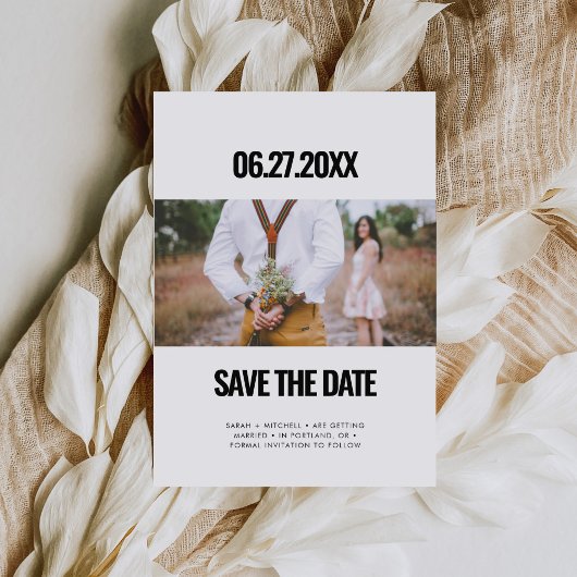 Einfaches minimalistisches Foto Save the Date Einladung