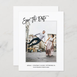 Einfaches Minimalistisches Foto Save the Date Einladungspostkarte