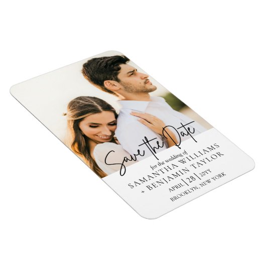 Einfaches Minimalistisches Foto Speichern der Datu Magnet (Rechte Seite)