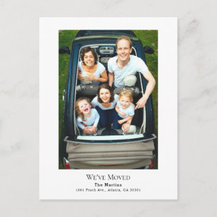 Einfaches Minimalistisches Foto Vertikales Weiß Ankündigungspostkarte