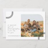 Einfaches Minimalistisches Fotogeschenkzertifikat (Vorderseite)