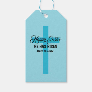 Einfaches minimalistisches Frohe Ostern hellblaues Geschenkanhänger