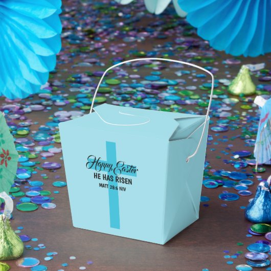 Einfaches minimalistisches Frohe Ostern hellblaues Geschenkschachtel (Party)