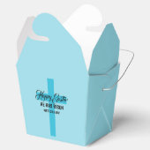 Einfaches minimalistisches Frohe Ostern hellblaues Geschenkschachtel (Geöffnet)