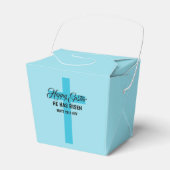 Einfaches minimalistisches Frohe Ostern hellblaues Geschenkschachtel (Vorderseite)