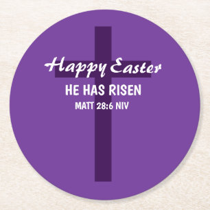 Einfaches minimalistisches Frohe Ostern königliche Runder Pappuntersetzer