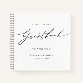 Einfaches Minimalistisches Gästebuch Notizblock