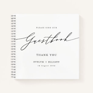 Einfaches Minimalistisches Gästebuch Notizblock