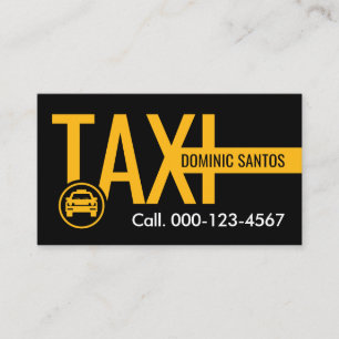 Einfaches minimalistisches gelbes Taxi-Auto Visitenkarte