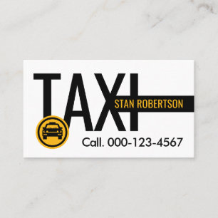 Einfaches minimalistisches gelbes Taxi-Auto Visitenkarte