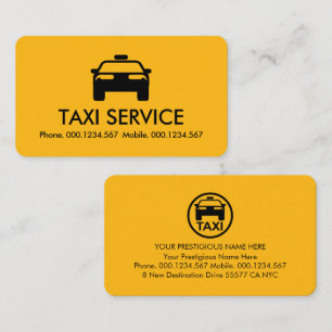 Einfaches minimalistisches gelbes Taxi Visitenkarte