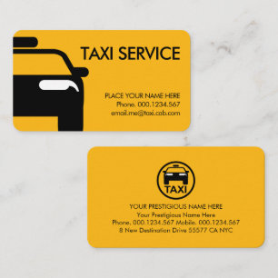 Einfaches minimalistisches gelbes Taxi Visitenkarte