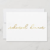 Einfaches Minimalistisches Gold Foil Probe Dinner Einladung (Rückseite)