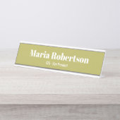 Einfaches Minimalistisches Gold Schreibtischnamensplakette (Vorderseite )