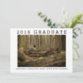 Einfaches Minimalistisches Graduate Foto 2016 Einladung (Stehend Vorderseite)