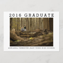 Einfaches Minimalistisches Graduate Foto 2016 Einladung