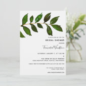 Einfaches Minimalistisches Grünpflanzen Foliage Br Einladung (Stehend Vorderseite)
