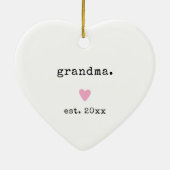 Einfaches Minimalistisches Herz - individuelles Ja Keramik Ornament (Hinten)