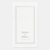 Einfaches Minimalistisches Hochzeitsessen in Grau Serviette (Vorderseite)