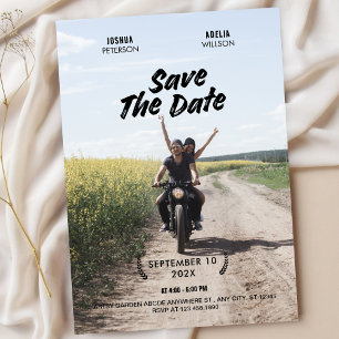 Einfaches minimalistisches Hochzeitsfilm-Poster-Fo Save The Date