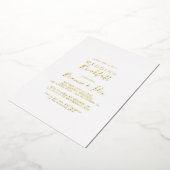 Einfaches Minimalistisches Hochzeitsfrühstück Gold Folieneinladung (Gedreht)