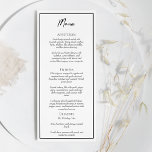 Einfaches Minimalistisches Hochzeitsmenü Menükarte<br><div class="desc">Dieses einfache,  minimalistische Hochzeitsmenü ist perfekt für Ihre elegante,  moderne Hochzeit. Dieses Design ist mit schwarzem,  einfachem Drehbuch auf einem neutralen,  hellweißen Hintergrund ausgestattet,  um Ihre klassische traditionelle Hochzeit oder minimalistische Hochzeit im Frühling,  Sommer,  Herbst oder Winter. Gerne stehen wir Ihnen für Fragen zu diesem Design zur Verfügung.</div>