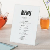 Einfaches minimalistisches Hochzeitsmenü Sockelschild (In Situ)