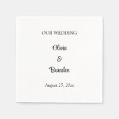 Einfaches Minimalistisches Hochzeitspapier Napkins Serviette (Vorderseite)