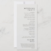 Einfaches Minimalistisches Hochzeitsprogramm (Rückseite)