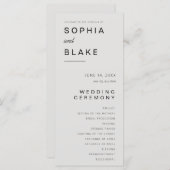 Einfaches Minimalistisches Hochzeitsprogramm (Vorne/Hinten)