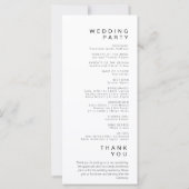 Einfaches Minimalistisches Hochzeitsprogramm (Rückseite)