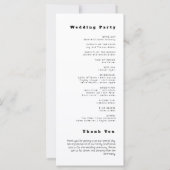 Einfaches Minimalistisches Hochzeitsprogramm (Rückseite)