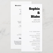 Einfaches Minimalistisches Hochzeitsprogramm (Vorne/Hinten)