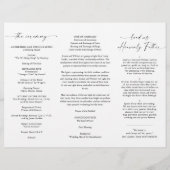 Einfaches Minimalistisches Hochzeitsprogramm (Rückseite)